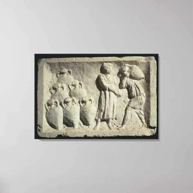 Relief depicting a delivery of wine canvas print (Front)