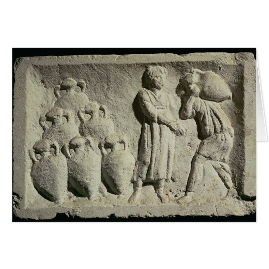 Relief depicting a delivery of wine cards (Front Horizontal)