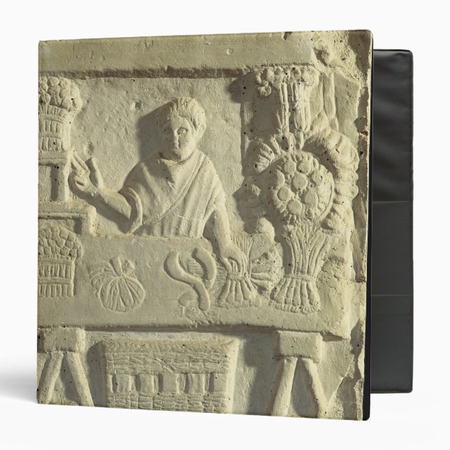Relief depicting a flower and vegetable seller 3 ring binder (Front/Inside)