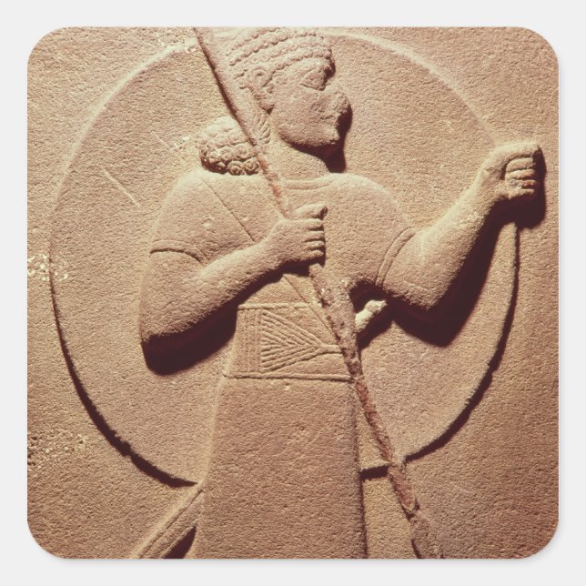 Relief depicting a Hittite warrior Square Sticker (Front)