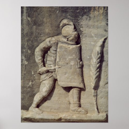 Relief depicting a Roman soldier Poster