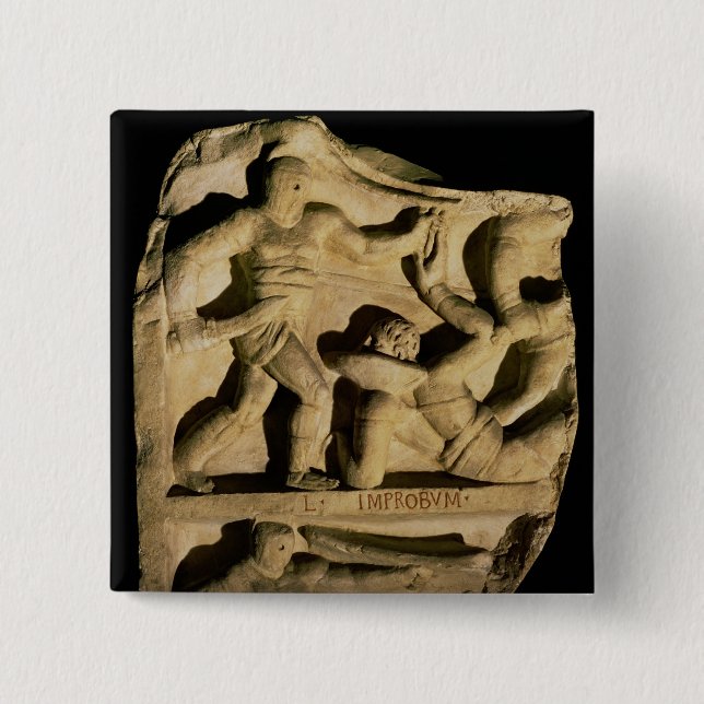 Relief depicting a samnite defeating a retiarius button (Front)