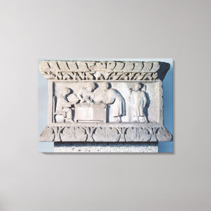 Relief depicting a tax collecting scene canvas print