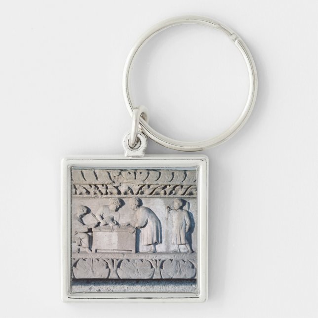 Relief depicting a tax collecting scene keychain (Front)