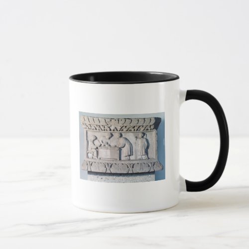 Relief depicting a tax collecting scene mug