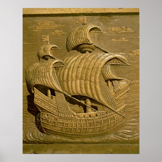 Relief depicting a Venetian galleon Poster (Front)