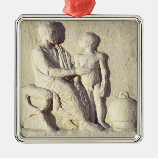 Relief depicting a visit to the doctor metal ornament (Front)