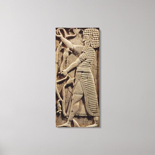 Relief depicting a warrior canvas print (Front)