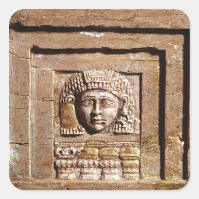 Relief depicting a woman at a window square sticker (Front)