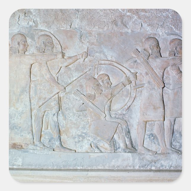 Relief depicting archers square sticker (Front)