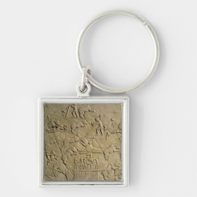 Relief depicting circus games keychain (Front)