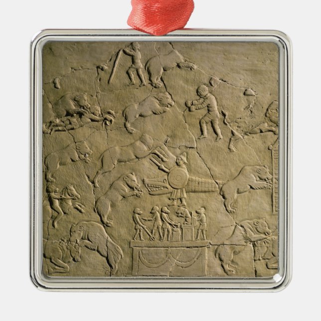Relief depicting circus games metal ornament (Front)