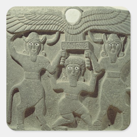 Relief depicting Gilgamesh between two Square Sticker