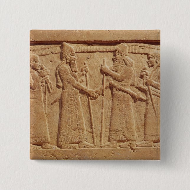Relief depicting King Shalmaneser III Pinback Button (Front)