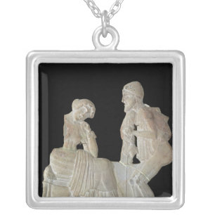 Relief depicting Odysseus and Penelope Silver Plated Necklace