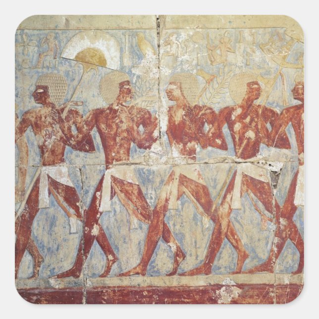 Relief depicting parade in honour of Hathor Square Sticker (Front)