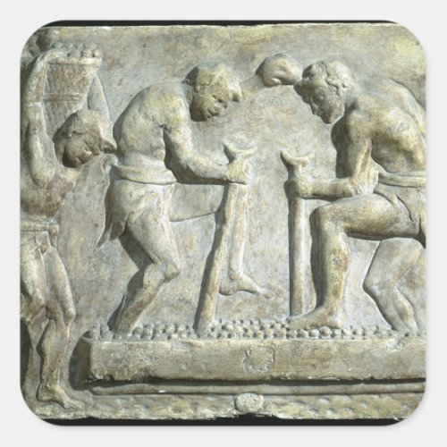 Relief depicting pavers square sticker
