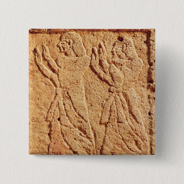 Relief depicting servant paying homage to the button (Front)