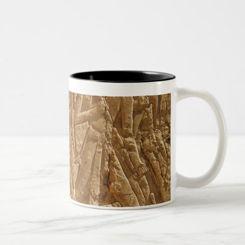 Relief depicting servants carrying rope Two_Tone coffee mug