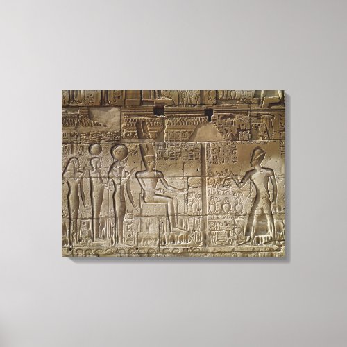 Relief depicting Seti I  making an offering Canvas Print