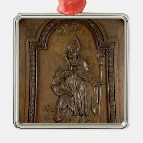 Relief depicting St Medard  Bishop Metal Ornament