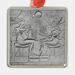 Relief depicting the Aten giving life Metal Ornament