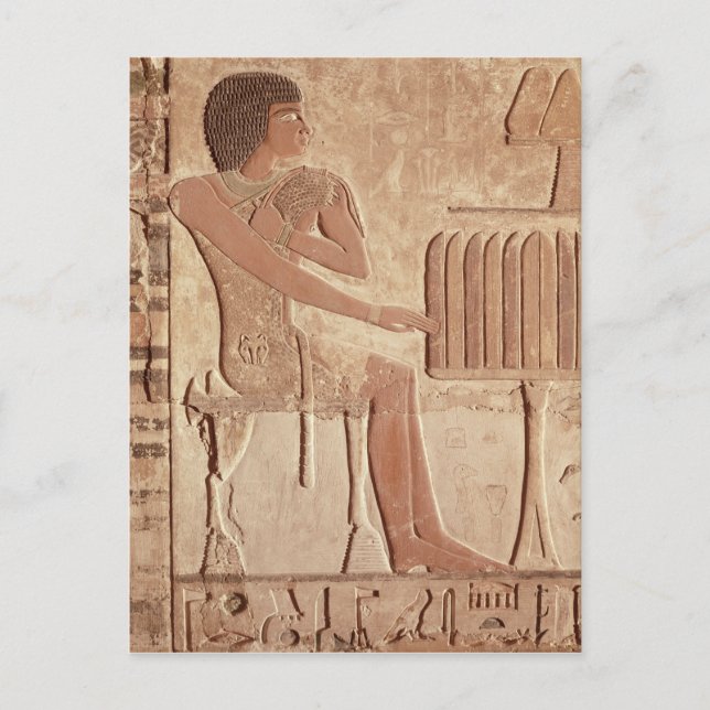 Relief depicting the deceased seated postcard (Front)