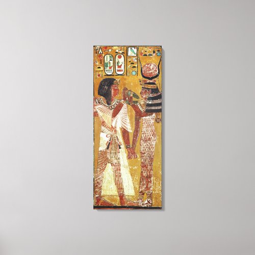 Relief depicting the Goddess Hathor placing Canvas Print
