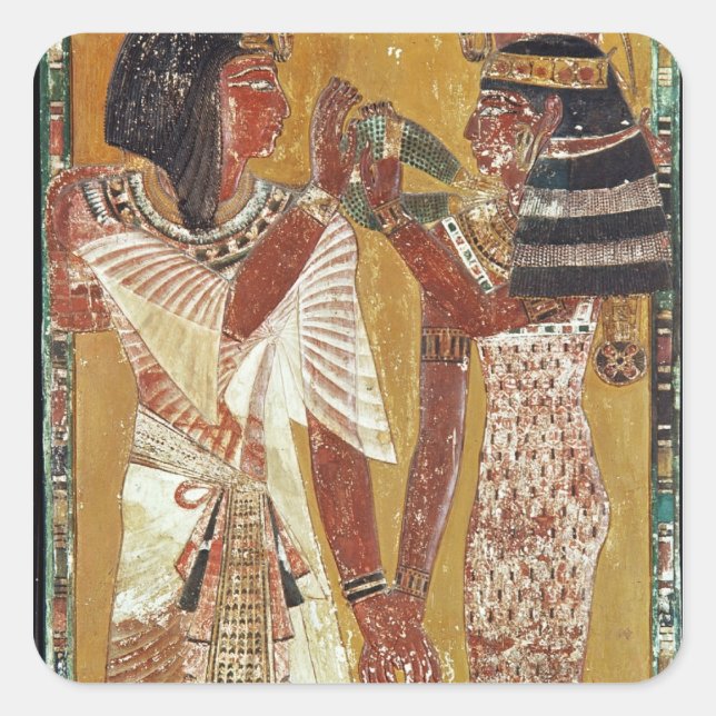 Relief depicting the Goddess Hathor placing Square Sticker (Front)