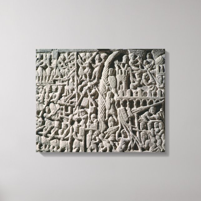 Relief depicting the Siege of Carcassonne Canvas Print (Front)