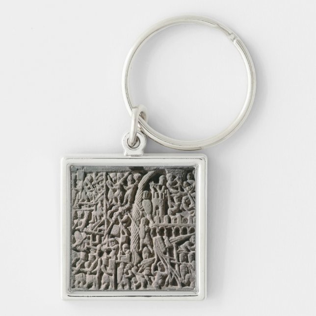 Relief depicting the Siege of Carcassonne Keychain (Front)