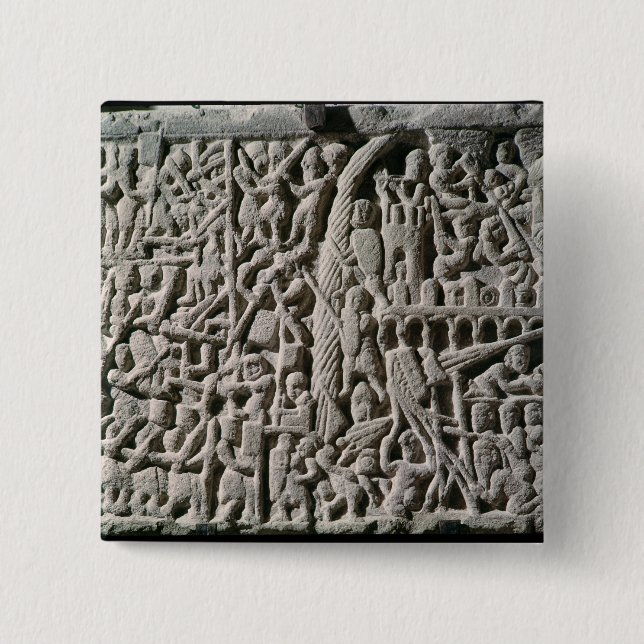 Relief depicting the Siege of Carcassonne Pinback Button (Front)