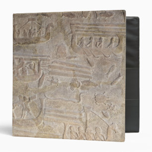 Relief depicting the unloading of wood 3 ring binder