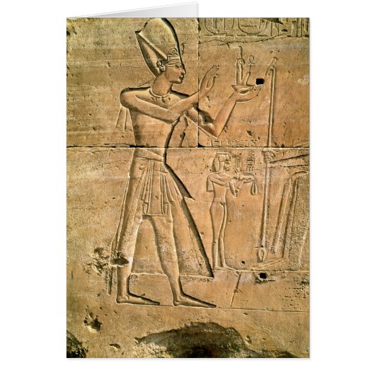 Relief depicting Tuthmosis III making an Cards (Front)