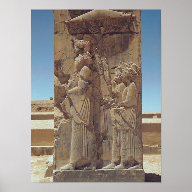 Relief depicting Xerxes I  with two attendants Poster (Front)