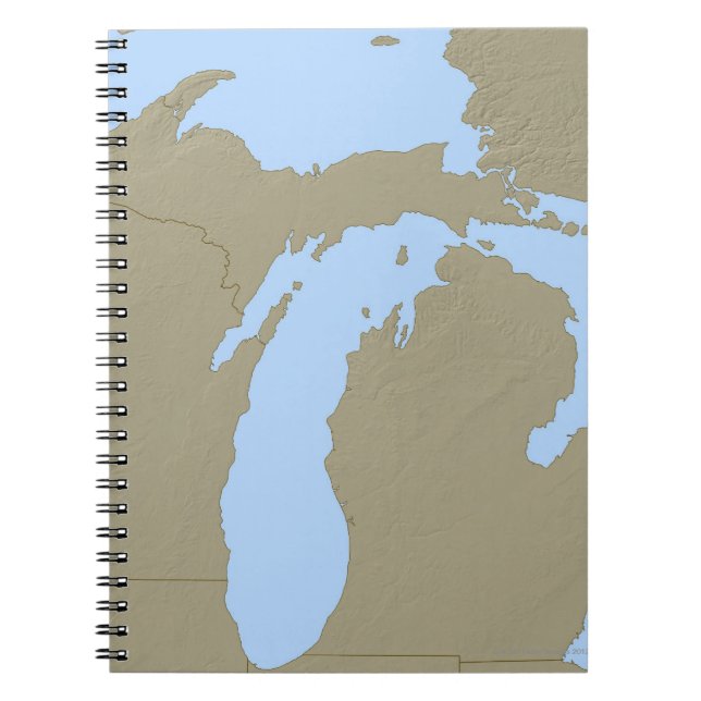 Relief Map of Michigan Notebook (Front)