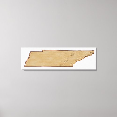 Relief Map of Tennessee Canvas Print