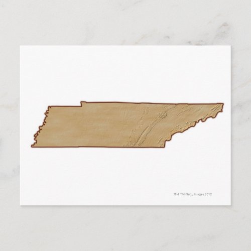 Relief Map of Tennessee Postcard