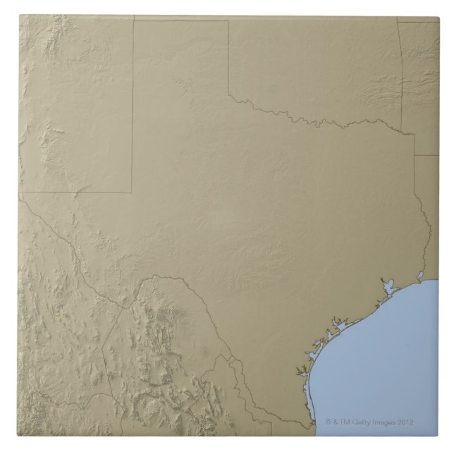Relief Map of Texas 2 Ceramic Tile (Front)