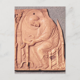 Relief of a monk studying, from Hotel de Postcard