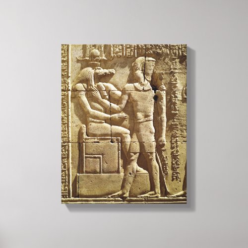 Relief of Sobek and Ptolemy VI Philometor Canvas Print