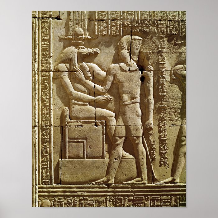 Relief of Sobek and Ptolemy VI Philometor Posters