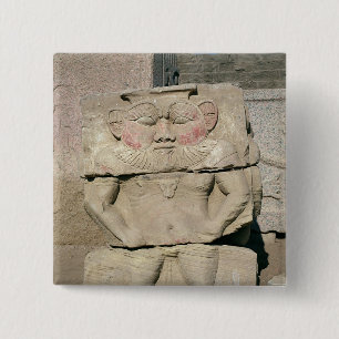 Relief of the Egyptian household god, Bes Button