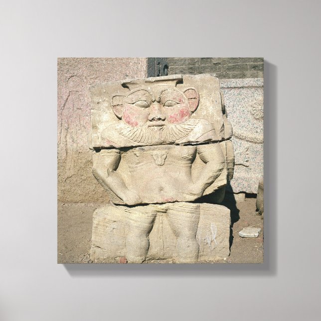Relief of the Egyptian household god, Bes Canvas Print (Front)