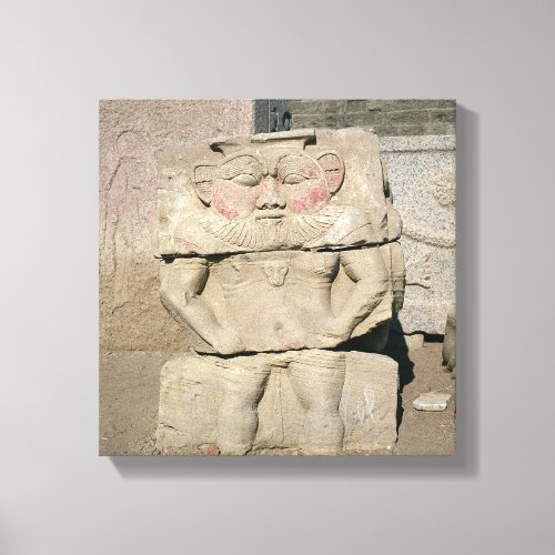 Relief of the Egyptian household god Bes Canvas Print