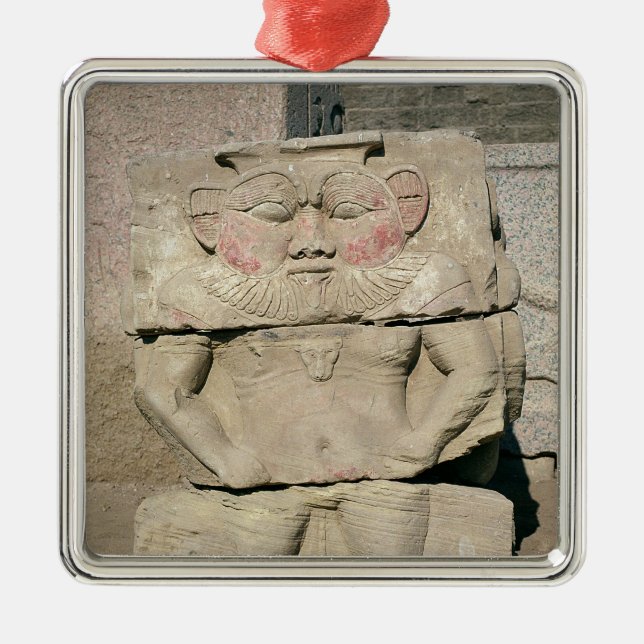 Relief of the Egyptian household god, Bes Metal Ornament (Front)