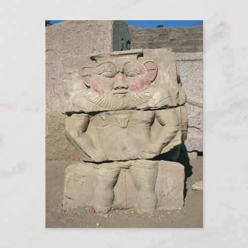 Relief of the Egyptian household god Bes Postcard