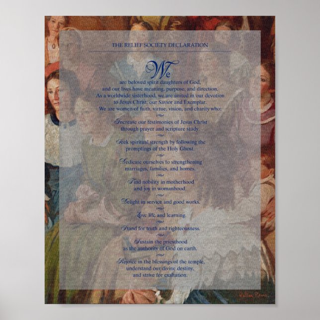 "Relief Society Declaration" Painting Sr. Document Poster (Front)