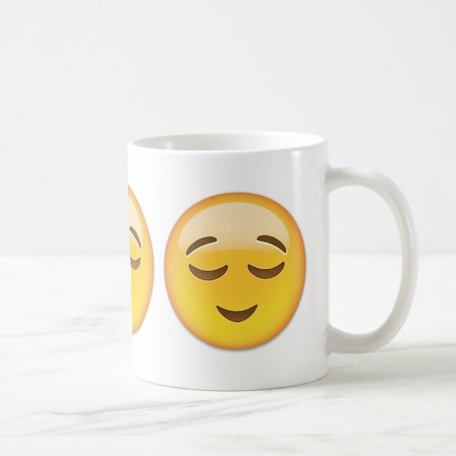 Relieved Face Emoji Coffee Mug (Right)