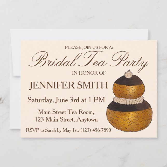 Religieuse French Choux Pastry Afternoon Tea Party Invitation (Front)